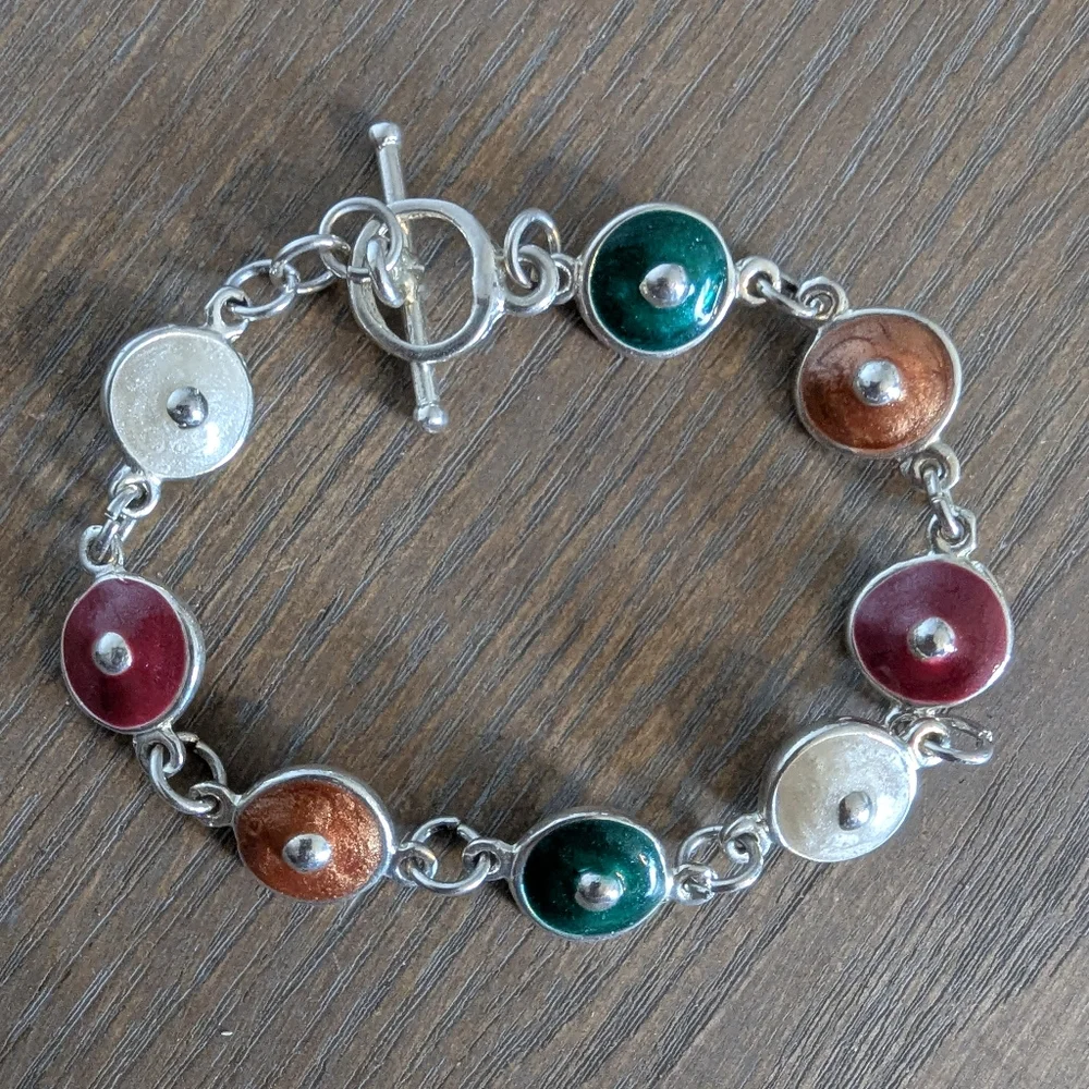 Elegant Multicolor Silver Bracelet